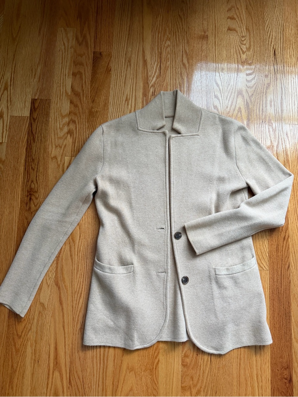 J. Crew Cream Knit Blazer with Button Front